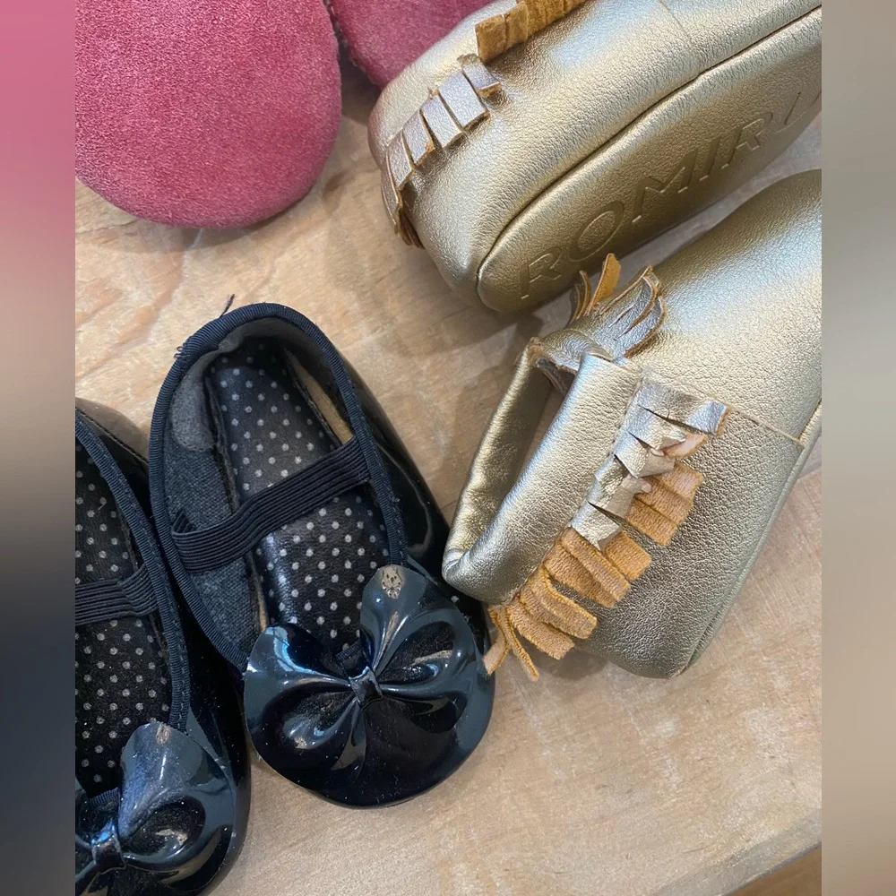 7 baby girl toddler moccasin shoes sandals slide on Stride Rite Baby Gap Romirus